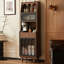 Vitrines en bois massif brun noisette