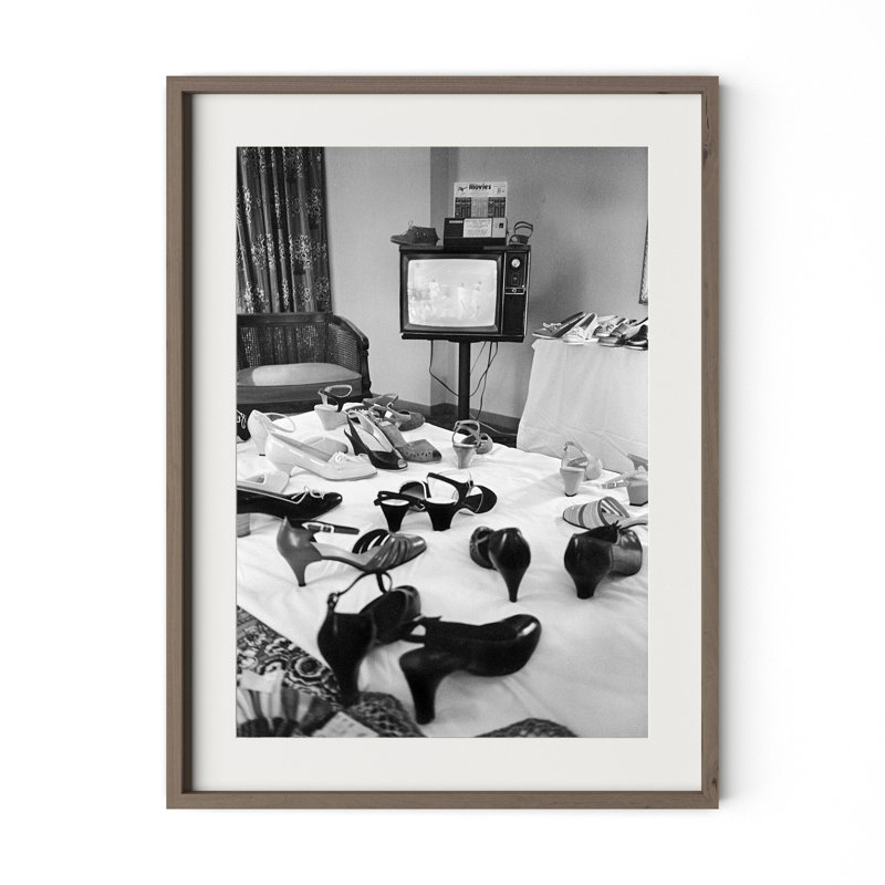 Shoe Convention Framed Photographic Print, H 40" x W 30", Rustic Walnut