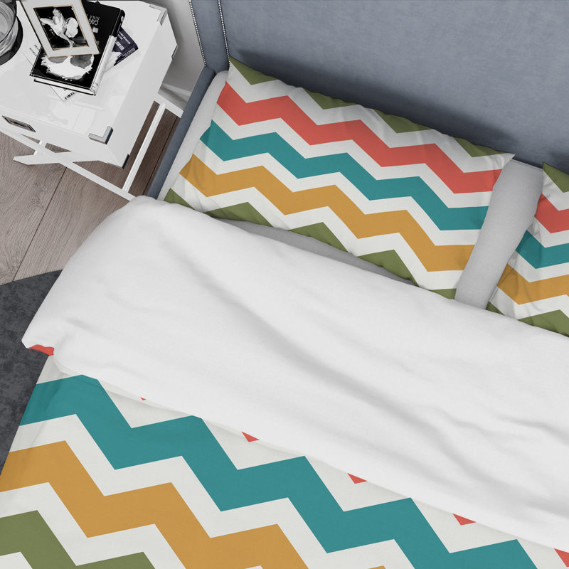 Ensemble de housse de couette en microfibre rouge / bleu / vert 3 pièces