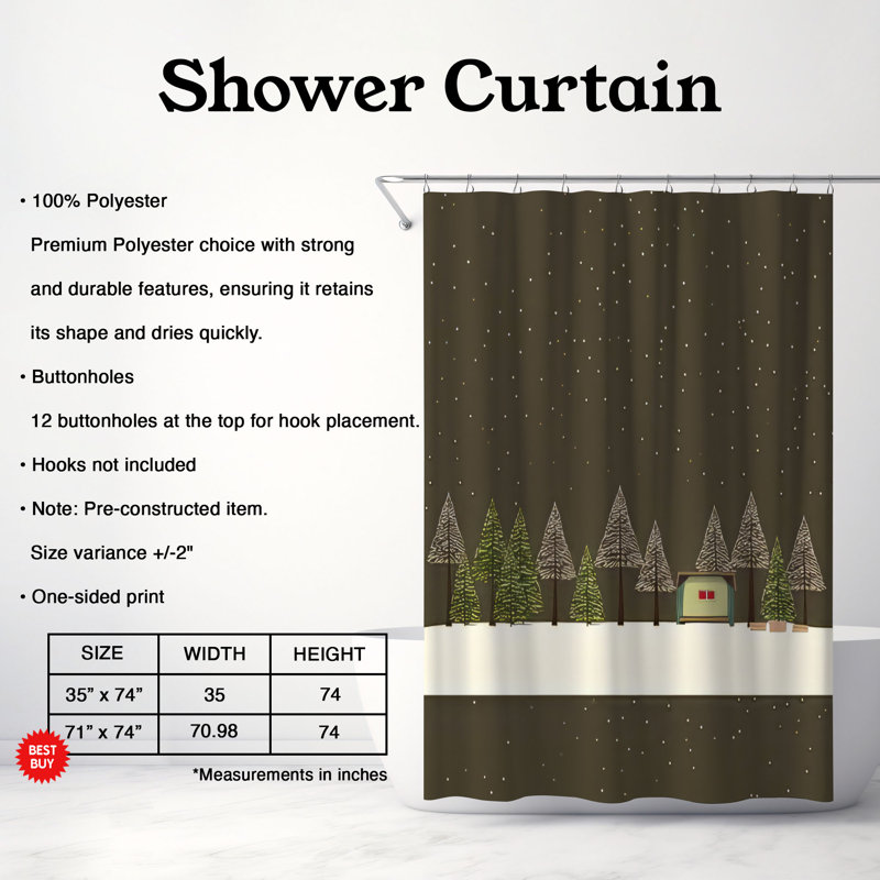 Rideau de douche Winter Retreat - Premium, L 71 po x L 74 po