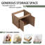 Base de meuble-lavabo mural 24 po avec portes à fermeture douce, chêne imitation