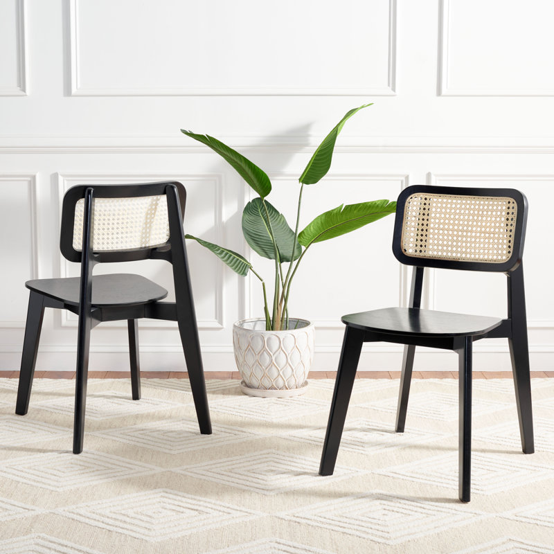 Chaise de salle à manger Finchamp Cane, Noir