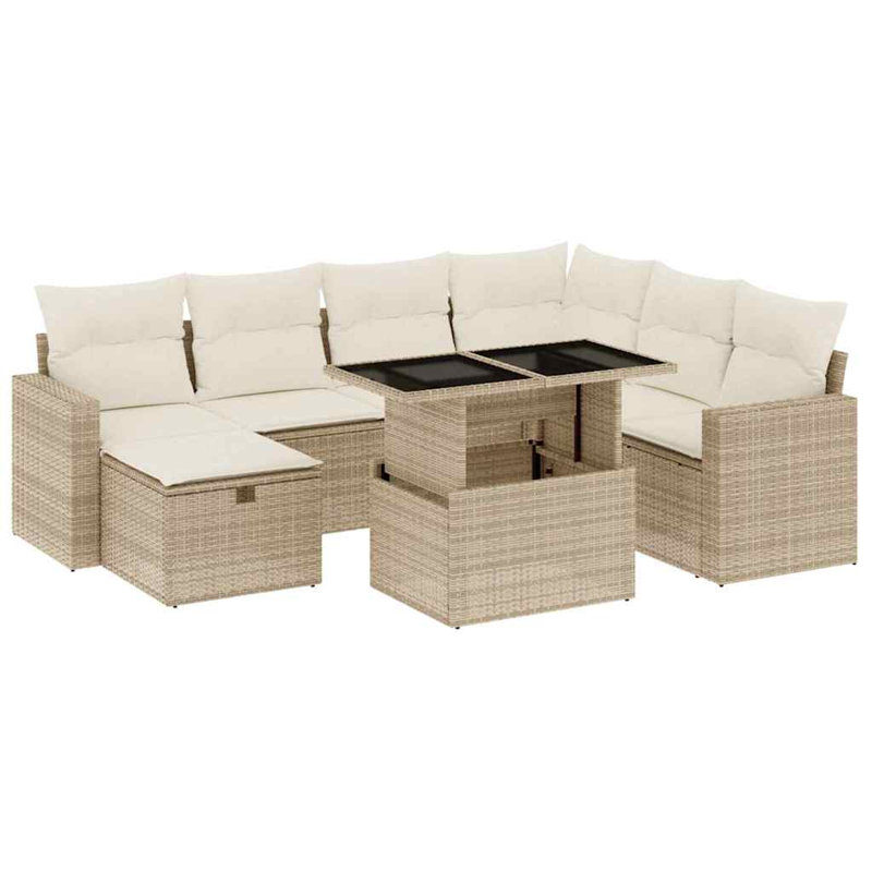 Ensemble de canapé de jardin Vidaxl beige, blanc crème