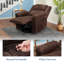 Fauteuil inclinable en velours côtelé, canapé inclinable manuel avec poignée, accoudoirs coussinés, rembourrage épais, poche latérale-906706604