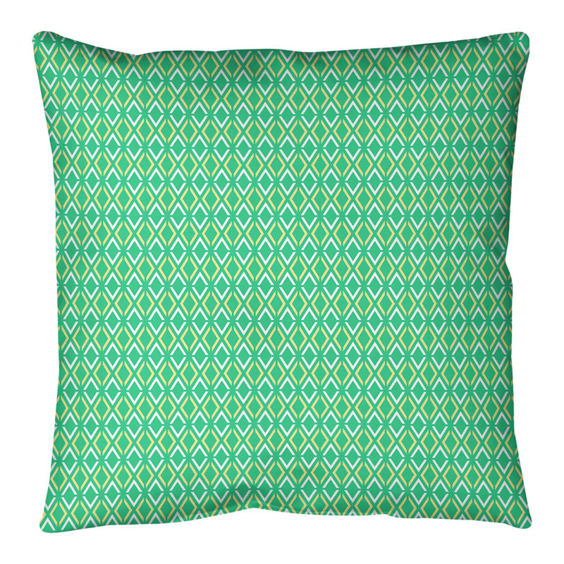 Coussin Katelyn Elizabeth, 28 po x 28 po, Vert / Jaune