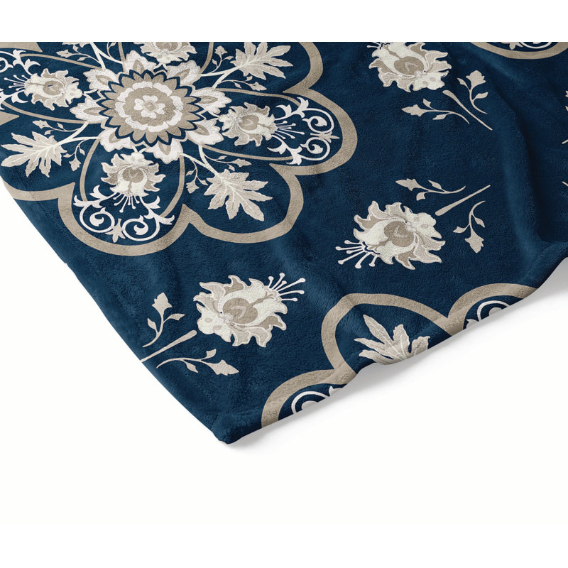 Skye Ultra Plush Velveteen Fleece Blanket, Blue, 60" L x 50" W