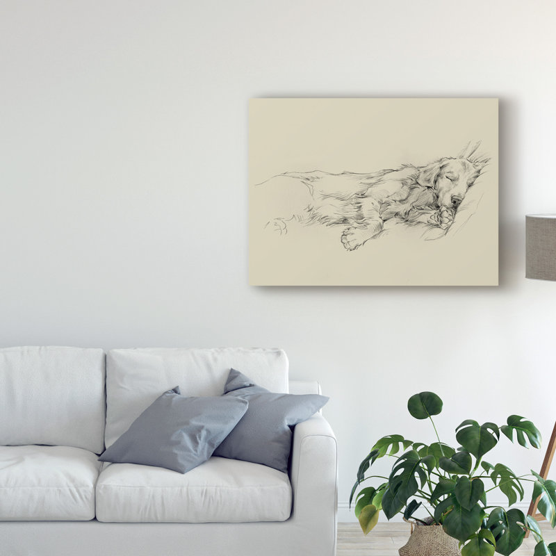 « dog days iii », reproduction d’art sur toile tendue, H 14 po x l 19 po x P 2 po