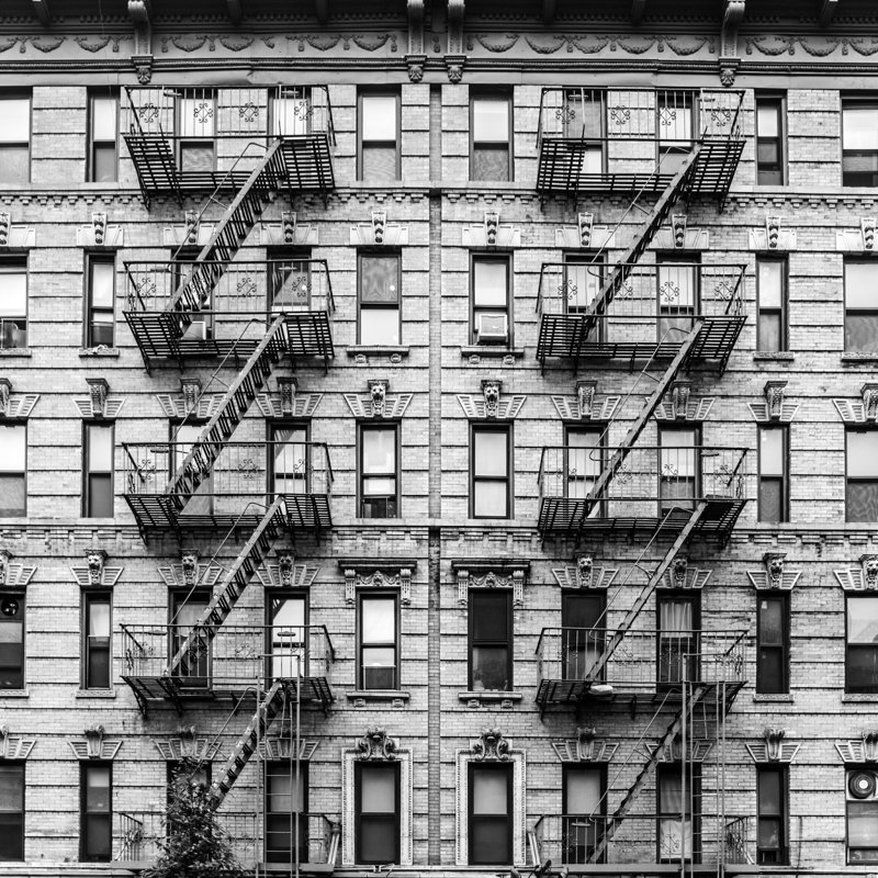 Culebra A Fire Escape par - Photographie de toile tendue, H 12 po x l 12 po