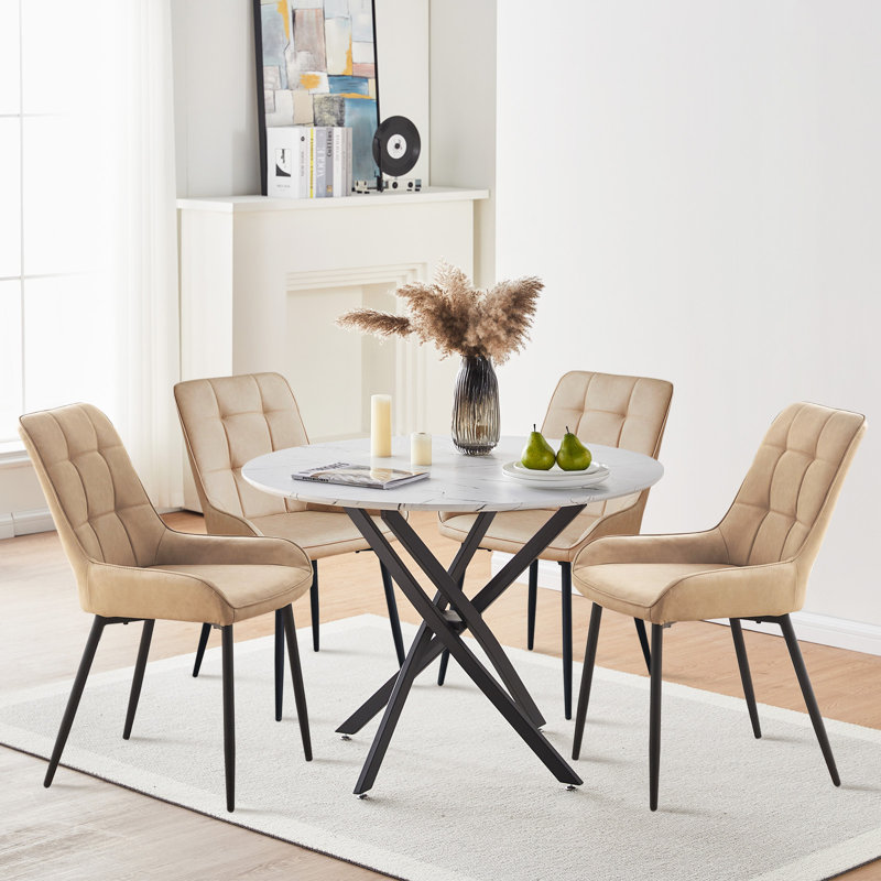Bassano Round Metal Base Dining Table