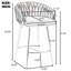 Tabourets de bar de 66 cm (26 po) en velours, hauteur de comptoir, avec dossier et repose-pieds incurvés en tissu tissé-541875778-541875785