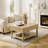 31.5" Lift Top Coffee Table With Storage，Fluted Center Table With Hidden Compartment & Solid Wood Legs,mid Century Modern Accent Coffee Tables For Living Room,apartment，18.11" H x 31.5" W x 31.5" D，Natural Wood-1886622469-1883785831