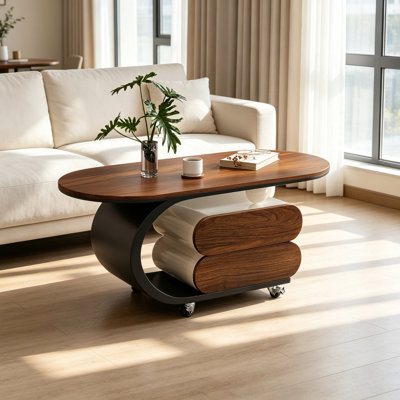 Movable Coffee Table With Drawer Storage