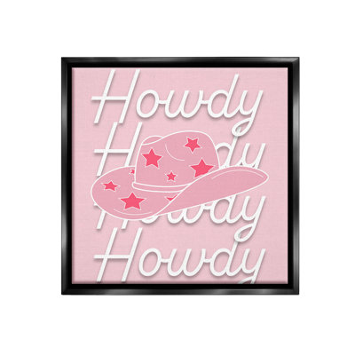 «Soft Pink Howdy Motif Floater Frame» par Corrine Rose Design sur