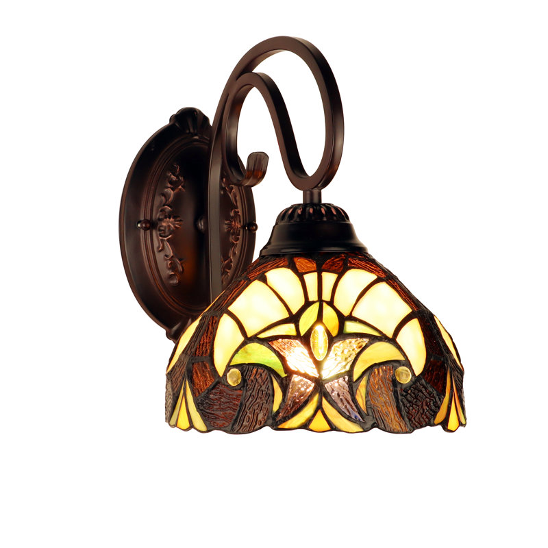 Liason Victorian-Style 1-Light Antique Dark Bronze Finish Wall Sconce 8" Shade