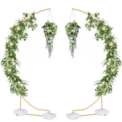 2pcs Curved Wedding Arch Backdrop Stand 8.2ft