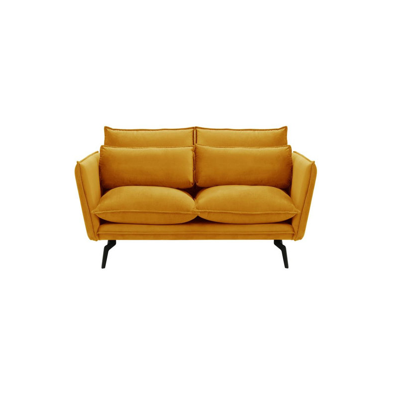 Dafinka 2 Seater Velvet Sofa, Yellow