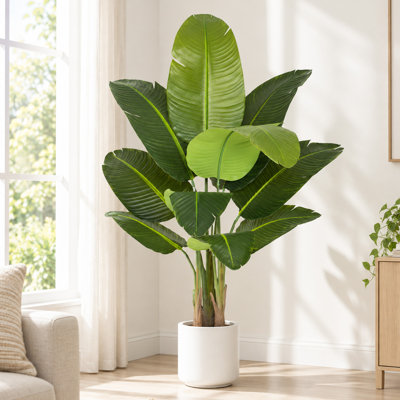 5FT Artificial Tree, Faux Plants Artificial Bird of Paradise, Medium Fake Bird of Paradise Plants for Apartment Corner & Study Decor