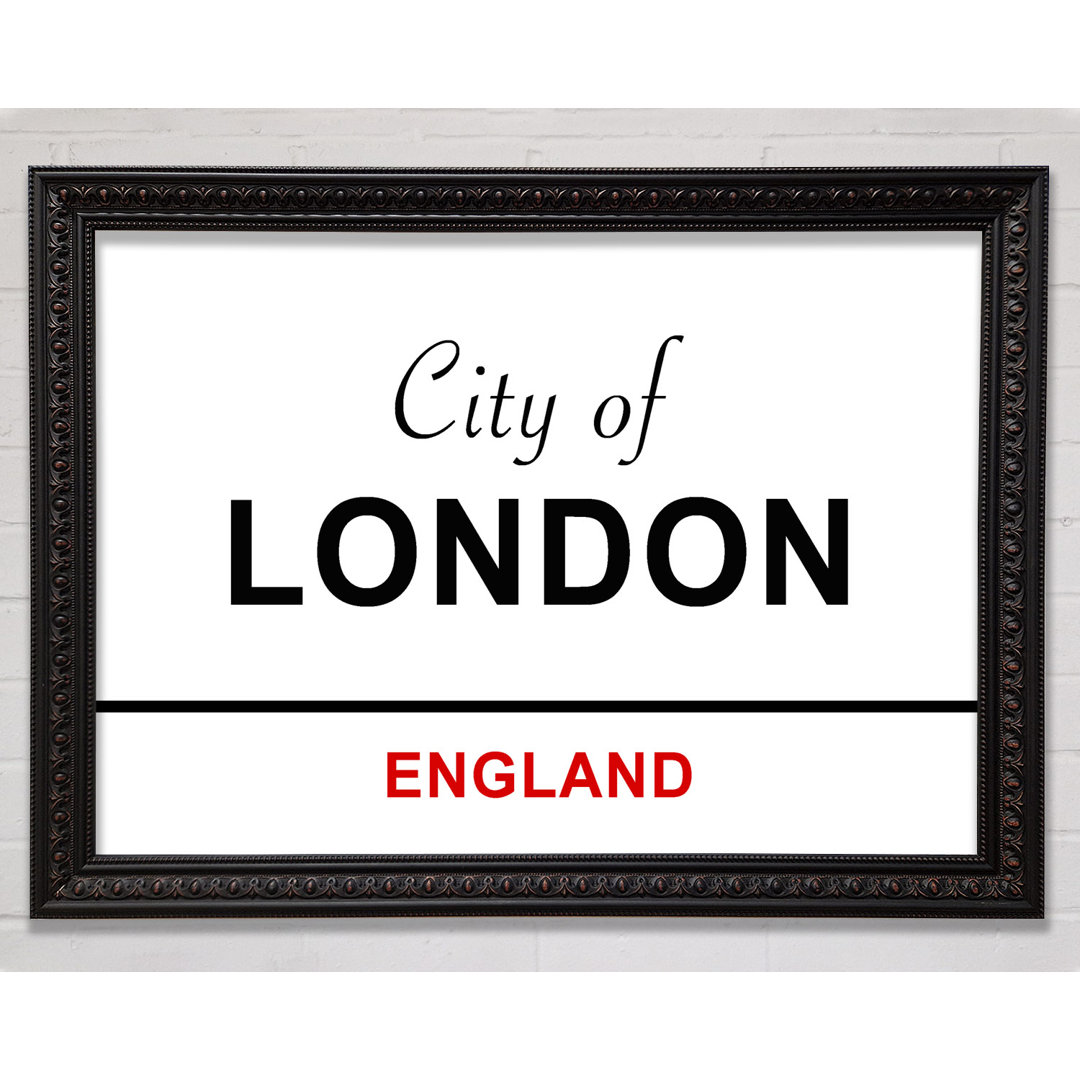 City Of London Signs - Einzelne Bilderrahmen Kunstdrucke