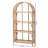 Bali & Pari Natania Natural Rattan 4-Tier Display Shelf - Handwoven Arched Bookcase With Webbed Side Panels, Boho Coastal Design For Living Room, Entryway, Or Bedroom