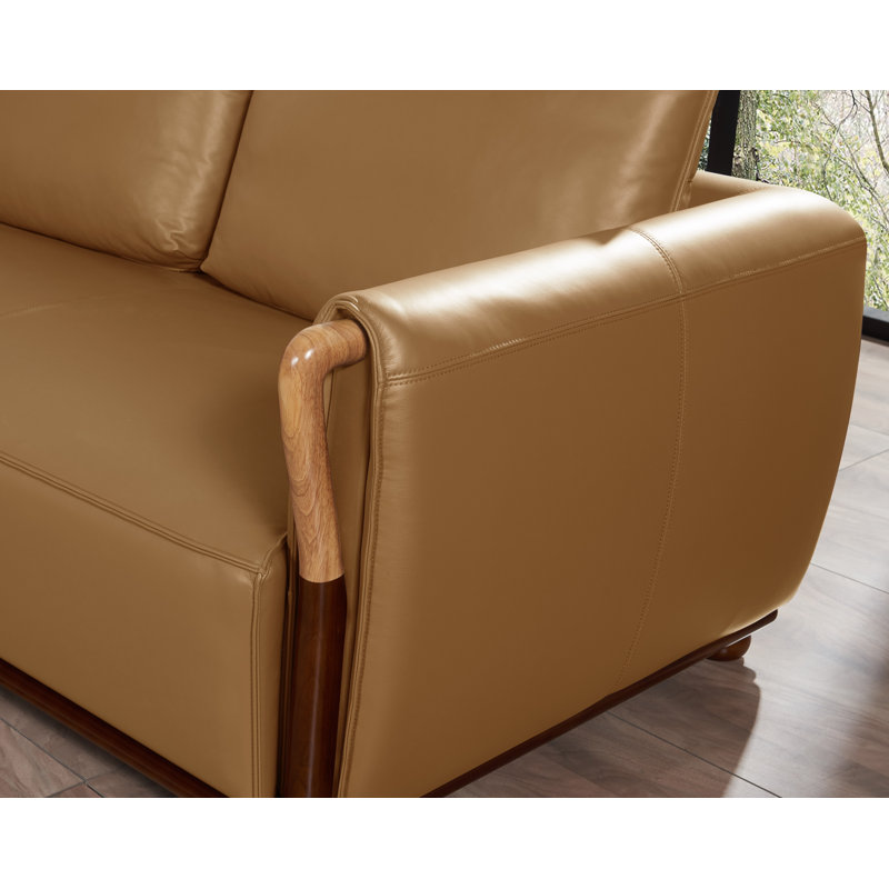 Skyline Leather Modular Sectional, Cognac Genuine Leather