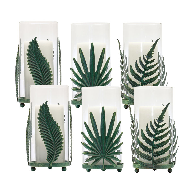 6 Piece Metal Tabletop Hurricane Set