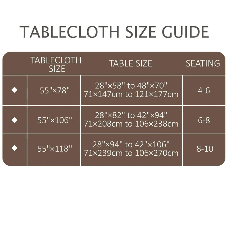 Vaillancourt Latitude Run® Vinyl Tablecloth, 106" L x 55" W, Brown