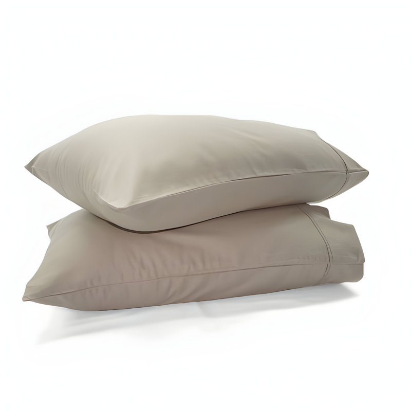 400TC Sateen Cotton Solid Pillowcases (Set Of 2), Taupe