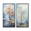 Doux tons de bleu érable - arbre érable, ensemble de 2 reproductions d'art sur toile-960317751-960317755