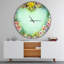 Fleurs rétro avec forme de cœur - horloge murale moderne-34141052