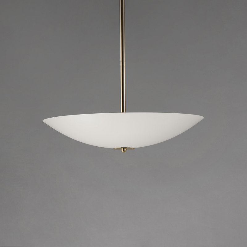 Vesta 1 - Light LED Pendant, French Gold, Matte White, 4.75" H x 23.5" W x 23.5" D