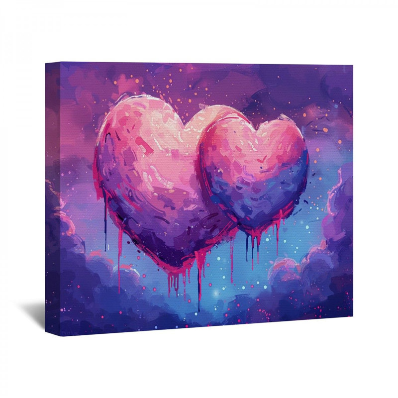 «Heart» sur toile, H 20 po x l 24 po x P 2 po