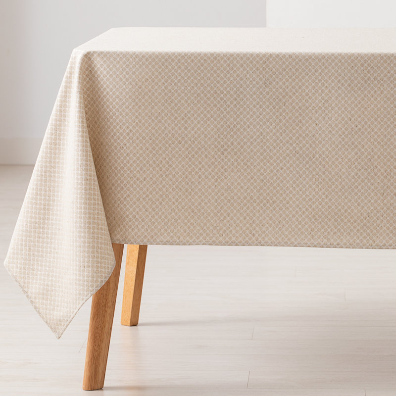 Anguilla Floral Cotton Tablecloth, 180cm W x 140cm L, Linen