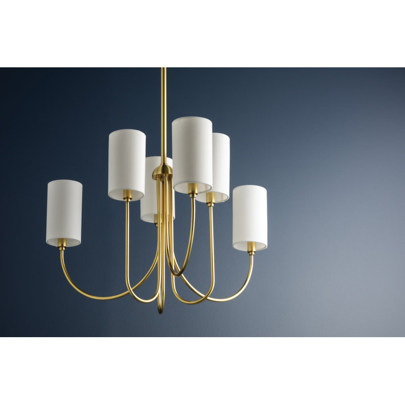 Harlem 6 - Light Chandelier, Aged Brass