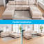 "113" + ensemble modulaire 8 places avec 4 repose-pieds de rangement - 4 sièges + 4 repose-pieds, lin de qualité supérieure, flexibilité ultime-1170682408