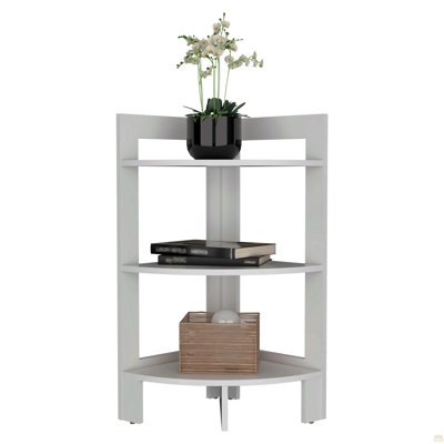 Corner 3-Tier Shelf Side Table  31.7" High , Sofa Table, End Table With Tray
