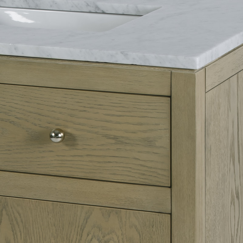 Nora 32 in. W Marble Top Bathroom Vanity, Light Oak Brown, Light Oak