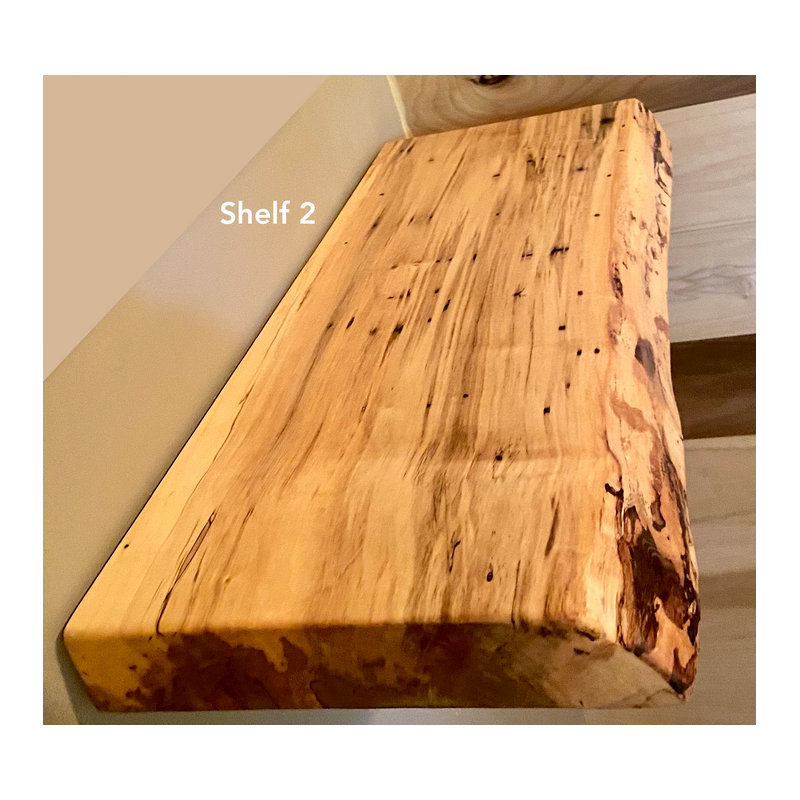 Ensemble de 2 tablettes flottantes en bois d'érable massif Ambrosia