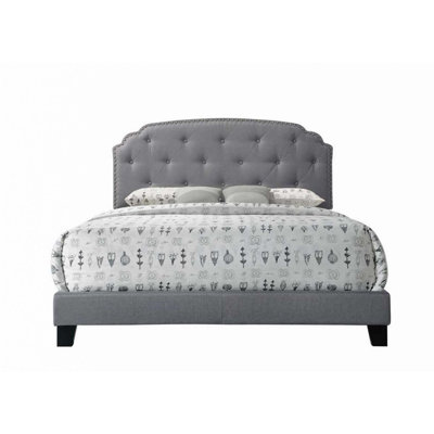 Tradilla Gray Fabric Queen Bed(Only Bed)