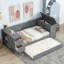 Twin Size Daybed With Storage Arms, Trundle And Charging Station-118022299