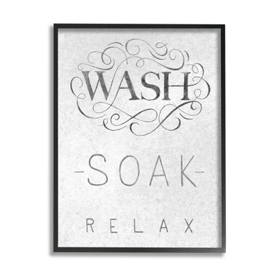 Vintage Boutique Wash Soak Relax Bathroom Typography by Nina Pierce - Graphic Art on Canvas -  Stupell Industries, af-966_fr_24x30