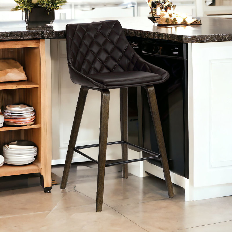 Chaise de bar 26 po en fer brun