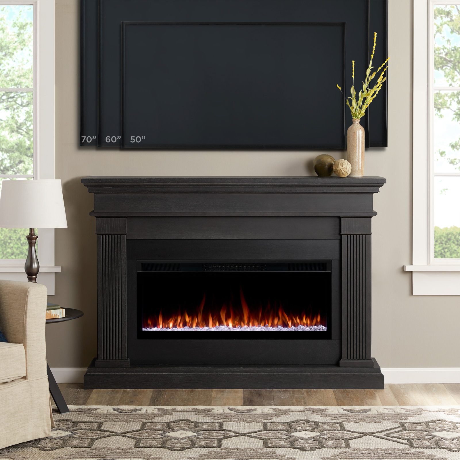 Real Flame® Beau Electric Fireplace, Gray, Smart