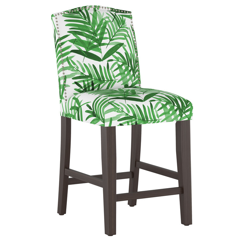 Tabouret de bar et de comptoir Delbreco, Tabouret de comptoir (siège d'une hauteur de 26 p, Indigo Shaana, Bois noir