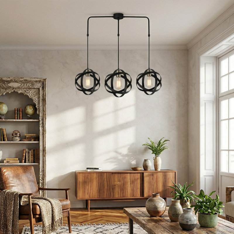 Luminaire suspendu grappe 3 lumières Cassini