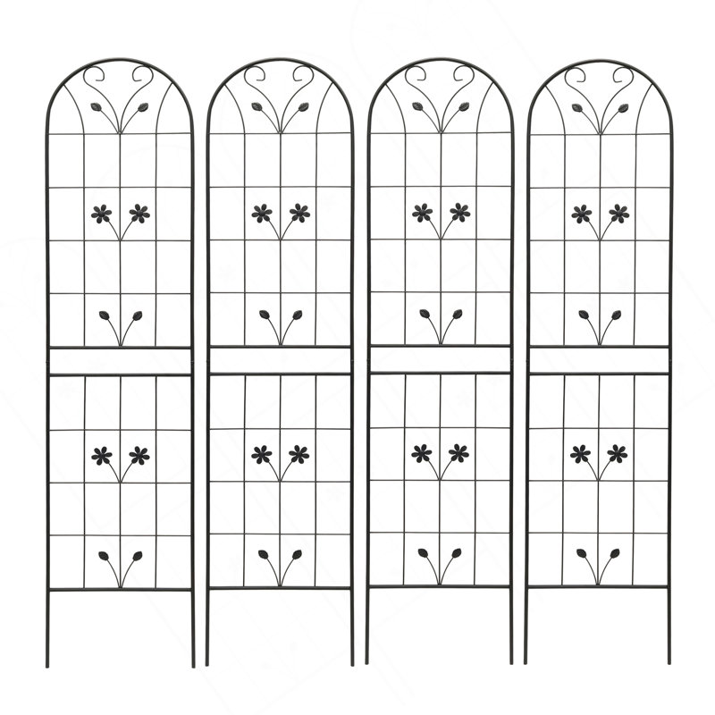 Paquet de 4 treillis de jardin en métal 86,7 "x 19,7" antirouille pour plantes grimpantes