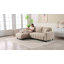 Canapé modulaire, canapé en L 3 places avec siège intégré, beige
