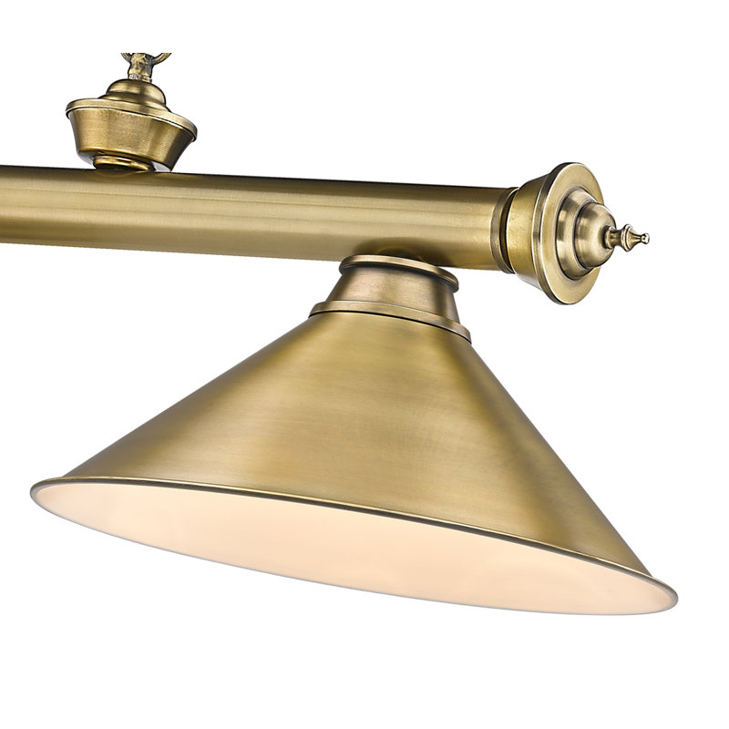 Luminaire suspendu pour table de billard 3 lumières Annaleisa, Laiton frotté