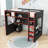 Deluxe Loft Bed with Workstation, Storage Shelves, LED Strips and Charging Station-703258444-703258435