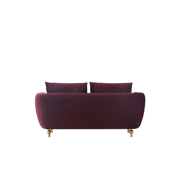 Sipario Vita Velvet Loveseat, Burgundy