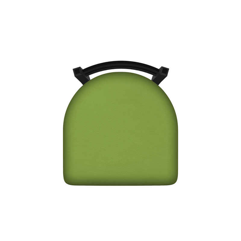 Tabouret de coiffeuse en métal Jackie, Noir froissé, Vinyle - Canter Kiwi - vert